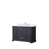 Dukes Freestanding Espresso Bathroom Freestanding Bathroom Vanity With Undermount Ceramic Sink with White Carrara Marble Top