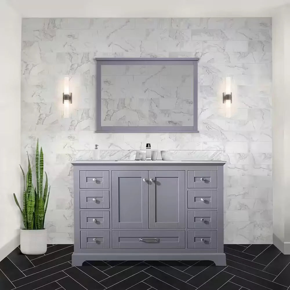 dukes-48-in-dark-grey-bath-vanity-with-carrara-white-marble-sink-top