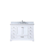 Dukes Freestanding White Bathroom Freestanding Bathroom Vanity With Undermount Ceramic Sink with White Carrara Marble Top