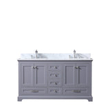 Dukes Dark Grey Freestanding Bathroom Vanity with White Carrara Marble Top, White Square Sink