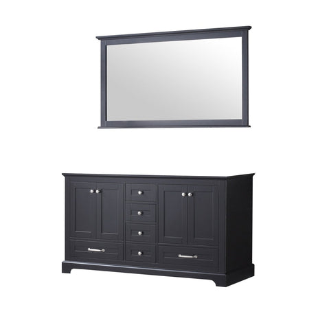 Dukes 60 In. Espresso Freestanding Double Bathroom Vanity Cabinet Without Top & 58 In. Mirror - BUILDMYPLACE