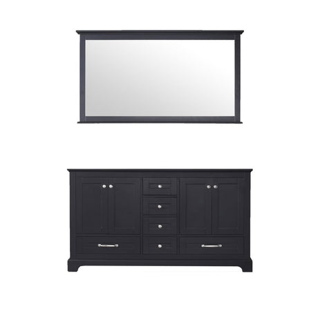 Dukes 60 In. Espresso Freestanding Double Bathroom Vanity Cabinet Without Top & 58 In. Mirror - BUILDMYPLACE