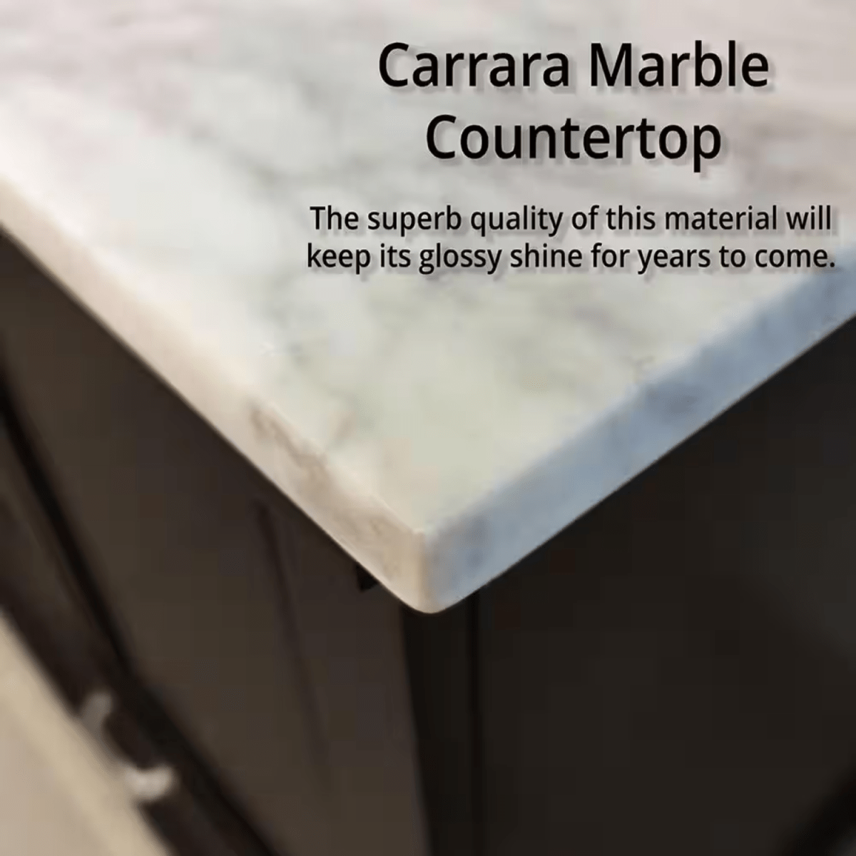 Dukes Freestanding Espresso Bathroom Freestanding Bathroom Vanity With Undermount Ceramic Sink with White Carrara Marble Top