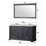 Dukes Freestanding Espresso Bathroom Freestanding Bathroom Vanity With Undermount Ceramic Sink with White Carrara Marble Top