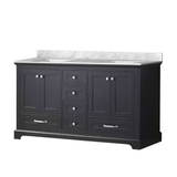 Dukes Freestanding Espresso Bathroom Freestanding Bathroom Vanity With Undermount Ceramic Sink with White Carrara Marble Top
