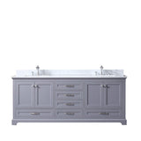 Dukes Dark Grey Freestanding Bathroom Vanity with White Carrara Marble Top, White Square Sink