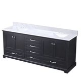 Dukes Freestanding Espresso Bathroom Freestanding Bathroom Vanity With Undermount Ceramic Sink with White Carrara Marble Top