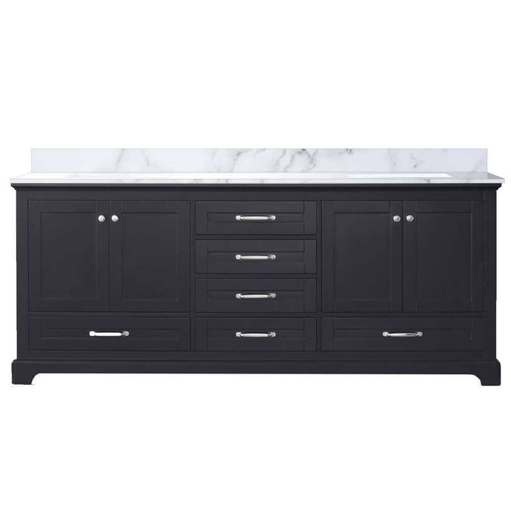 Dukes Freestanding Espresso Bathroom Freestanding Bathroom Vanity With Undermount Ceramic Sink with White Carrara Marble Top