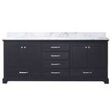 Dukes Freestanding Espresso Bathroom Freestanding Bathroom Vanity With Undermount Ceramic Sink with White Carrara Marble Top