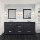 Dukes Freestanding Espresso Bathroom Freestanding Bathroom Vanity With Undermount Ceramic Sink with White Carrara Marble Top