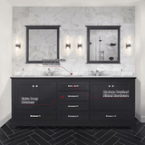 Dukes Freestanding Espresso Bathroom Freestanding Bathroom Vanity With Undermount Ceramic Sink with White Carrara Marble Top