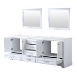 Dukes 80 In. White Freestanding Double Bathroom Vanity Cabinet Without Top & 30 In. Mirrors - BUILDMYPLACE