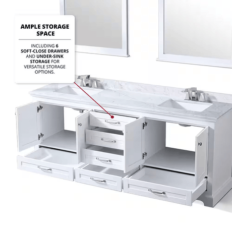 Dukes 80" White Vanity Cabinet Only - BUILDMYPLACE