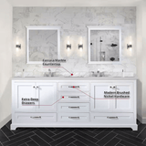 Dukes 80" White Vanity Cabinet Only - BUILDMYPLACE