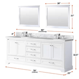 Dukes 80" White Vanity Cabinet Only - BUILDMYPLACE