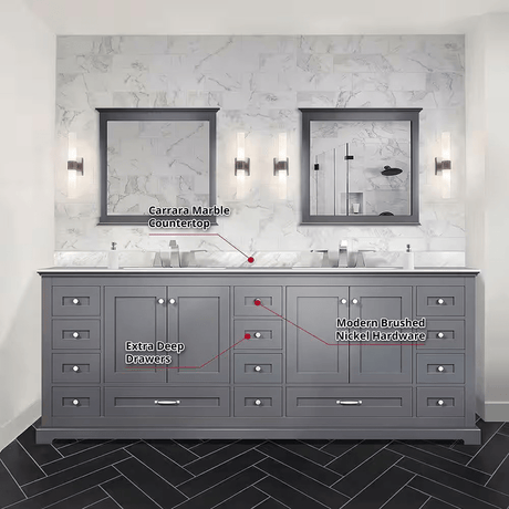 Dukes 84" Dark Grey Vanity Cabinet Only - BUILDMYPLACE