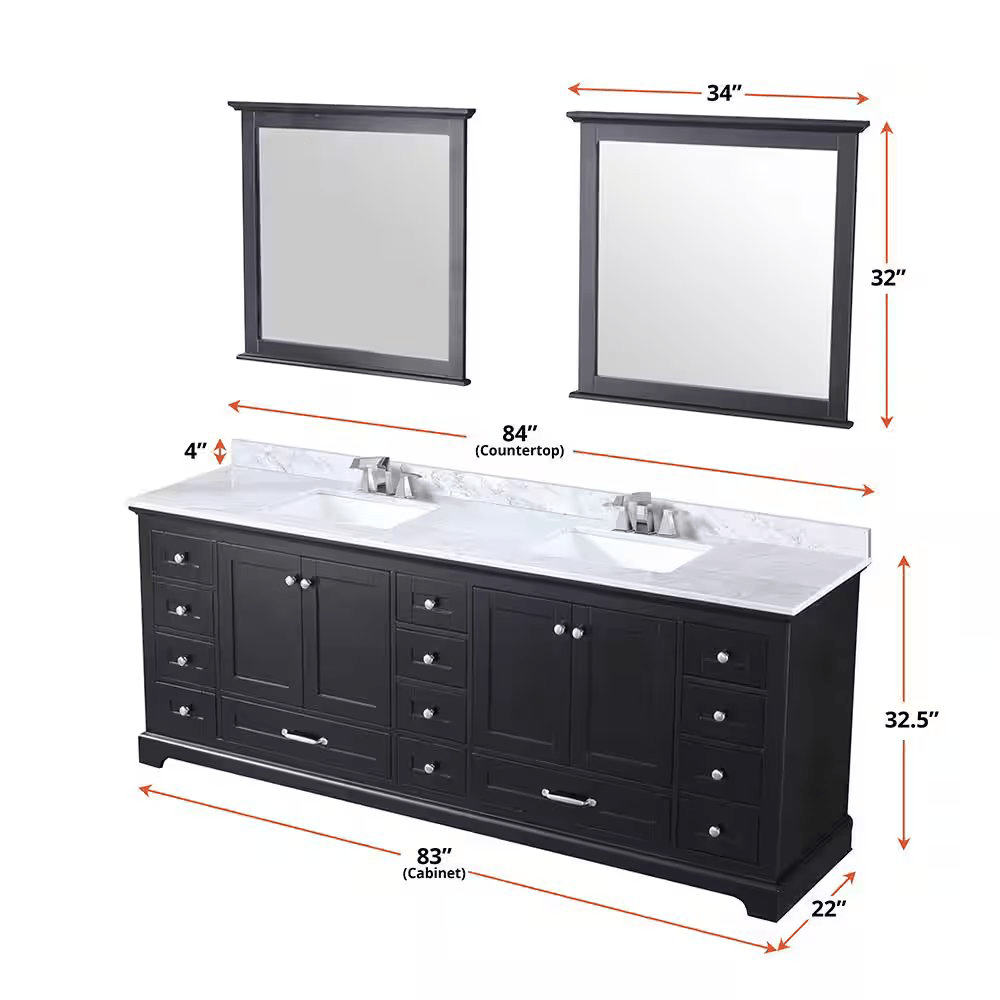 Dukes 84" Espresso Vanity Cabinet Only - BUILDMYPLACE