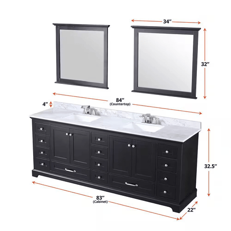 Dukes 84" Espresso Vanity Cabinet Only - BUILDMYPLACE