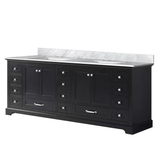 Dukes Freestanding Espresso Bathroom Freestanding Bathroom Vanity With Undermount Ceramic Sink with White Carrara Marble Top
