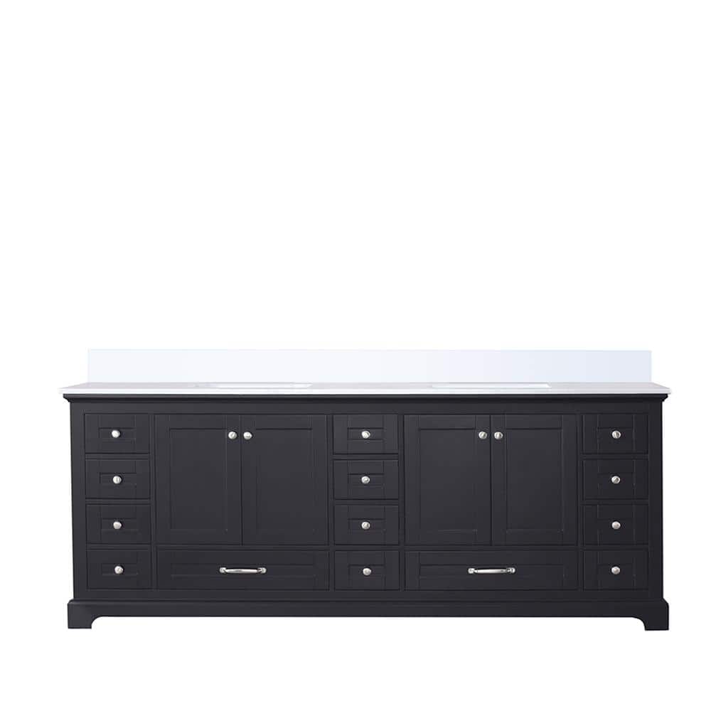 Dukes Espresso Freestanding Bathroom Vanity with White Quartz Top, White Square Sink