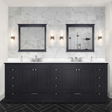Dukes Espresso Freestanding Bathroom Vanity with White Quartz Top, White Square Sink