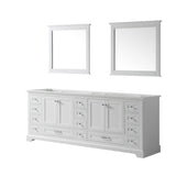 Dukes 84 In. White Freestanding Double Bathroom Vanity Cabinet Without Top & 34 In. Mirrors - BUILDMYPLACE