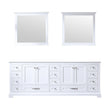 Dukes 84 In. White Freestanding Double Bathroom Vanity Cabinet Without Top & 34 In. Mirrors - BUILDMYPLACE