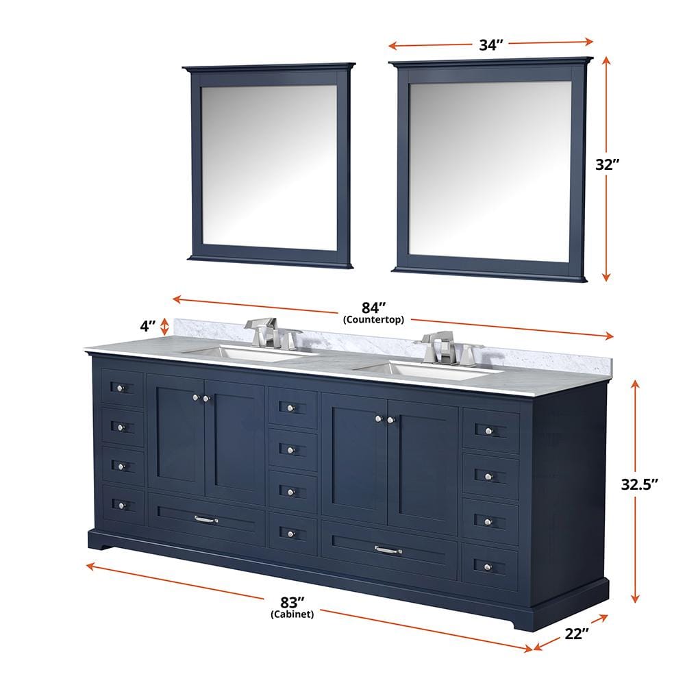 Dukes 84" Navy Blue Vanity Cabinet Only - BUILDMYPLACE