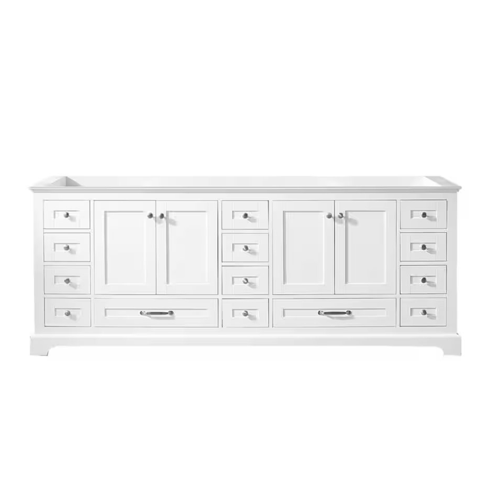 Dukes 84" White Vanity Cabinet Only - BUILDMYPLACE