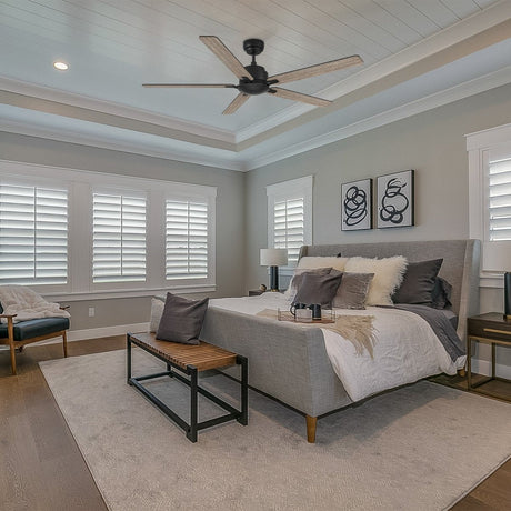 DUNKIRK 60 inch 5 - Blade No Light Ceiling Fan with Remote - LEDMyPlace