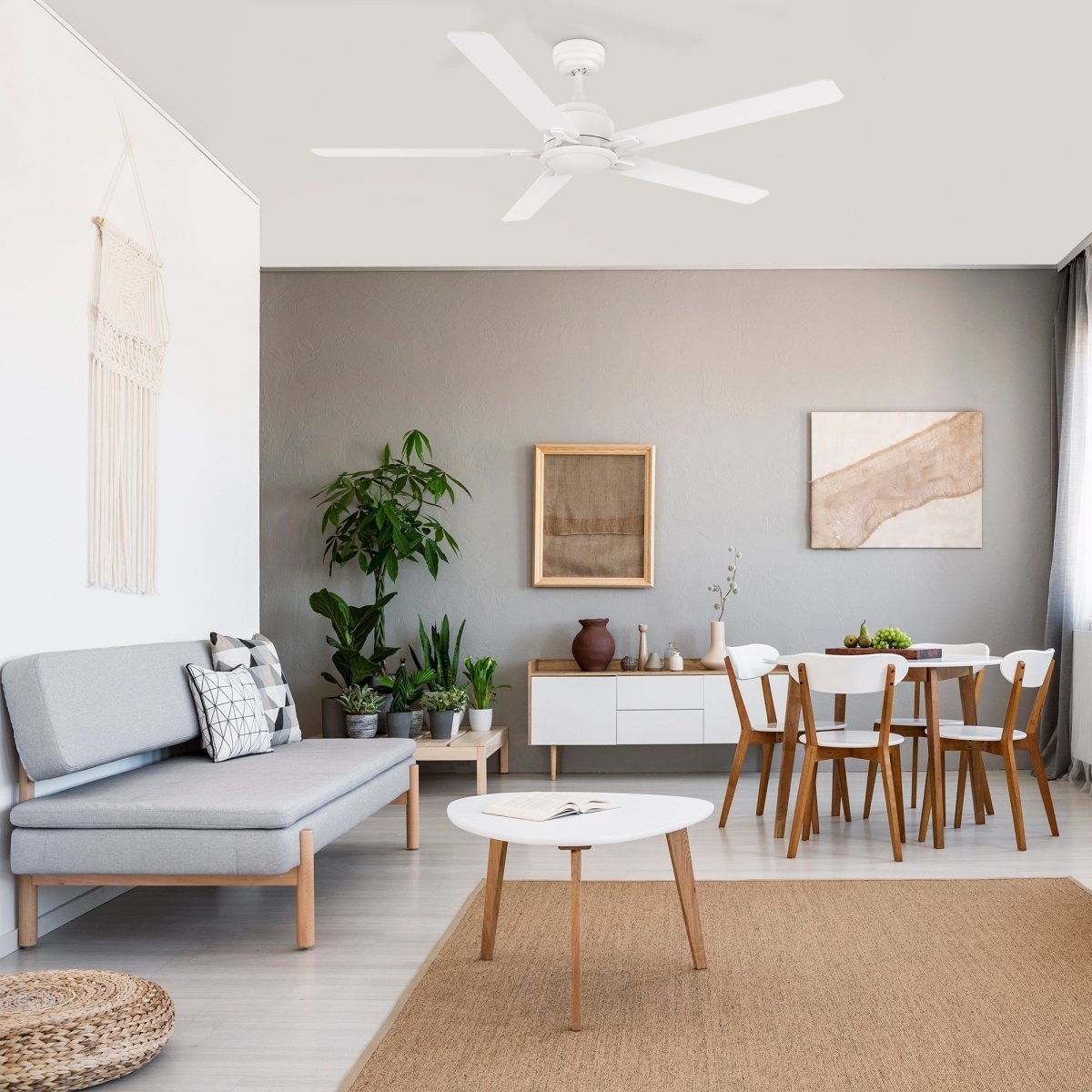 DUNKIRK 60 inch 5 - Blade No Light Ceiling Fan with Remote - LEDMyPlace