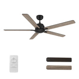 DUNKIRK 60 inch 5 - Blade No Light Ceiling Fan with Remote - LEDMyPlace