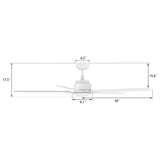 DUNKIRK 60 inch 5 - Blade No Light Ceiling Fan with Remote - LEDMyPlace