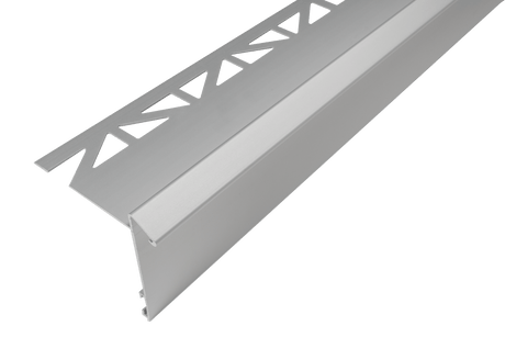 Durable BK Balcony Angle Profile, for tiled balconies. Tile height 11/32, cover height 2 - 3/8 in. aluminum trim with drip edge. - BUILDMYPLACE