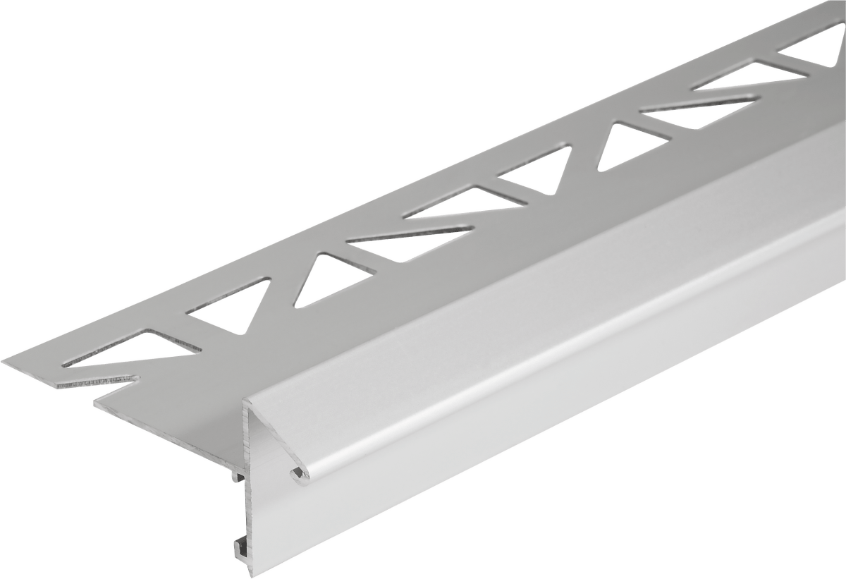 Durable BK Balcony Angle Profile, for tiled balconies. Tile height 11/32, cover height 45/64 in. aluminum trim with drip edge. - BUILDMYPLACE