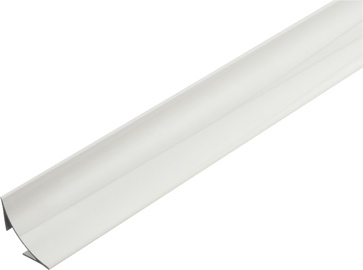 DURACOVE HK Concave Trim 1 - 1/8 in - Aluminum - White Anodized - Tile Edge Trim for Wall/Floor - BUILDMYPLACE