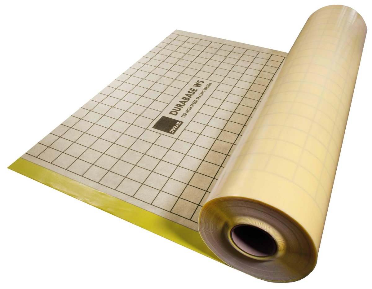 DURAL DURABASE WS self - adhesive sealing mat Polyethylene yellow 1/32 in. x 3'3 in. x 32'9 in., 107.64 sq ft (10 m²) - BUILDMYPLACE