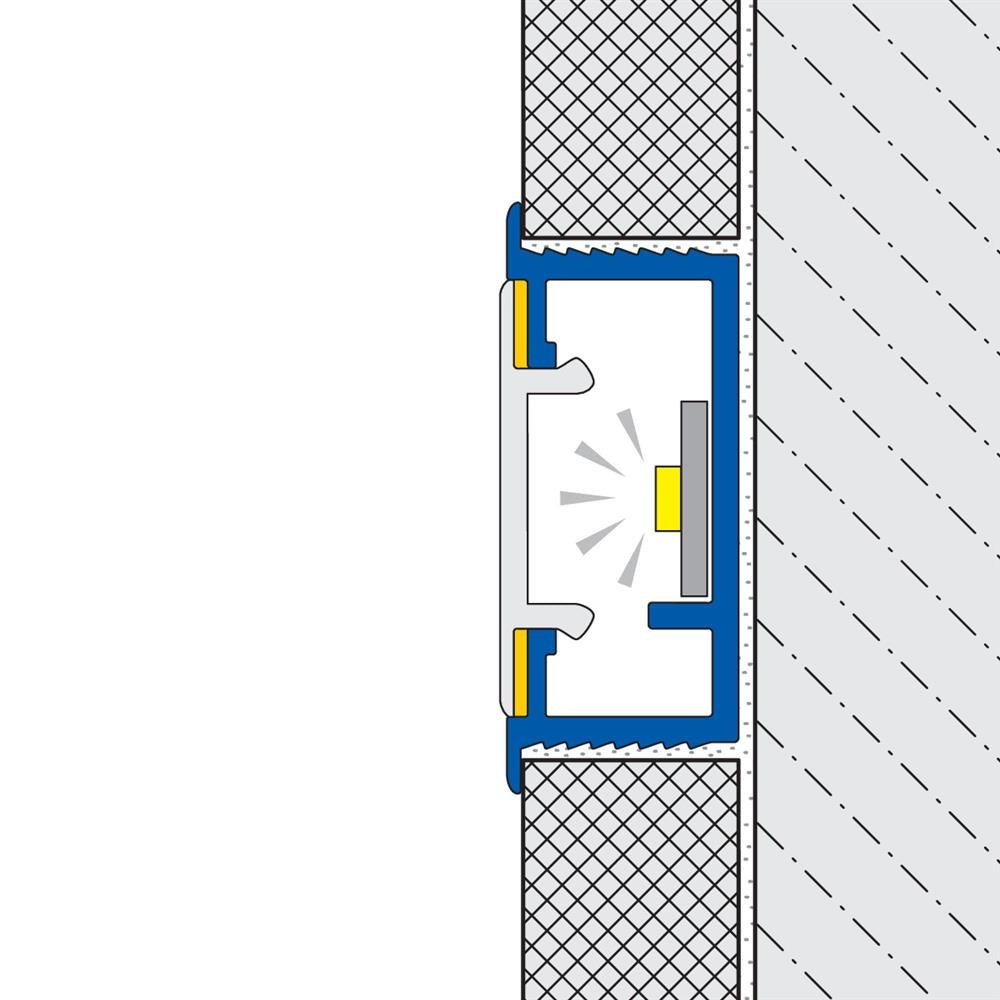 Dural Duralis LED 11/32 in. Satin Anodized Aluminum Metal Listello Tile Edge Trim - BUILDMYPLACE