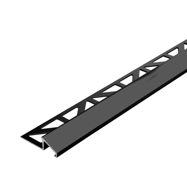 Dural Duratrans TR 3/8 in. Satin Anodized Aluminum Metal Ramp Transition Tile Edging Trim - BUILDMYPLACE