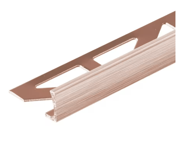 Dural Durosol 3/8 in. L - Shaped Brushed Copper Profile Metal Tile Edging Trim - BUILDMYPLACE