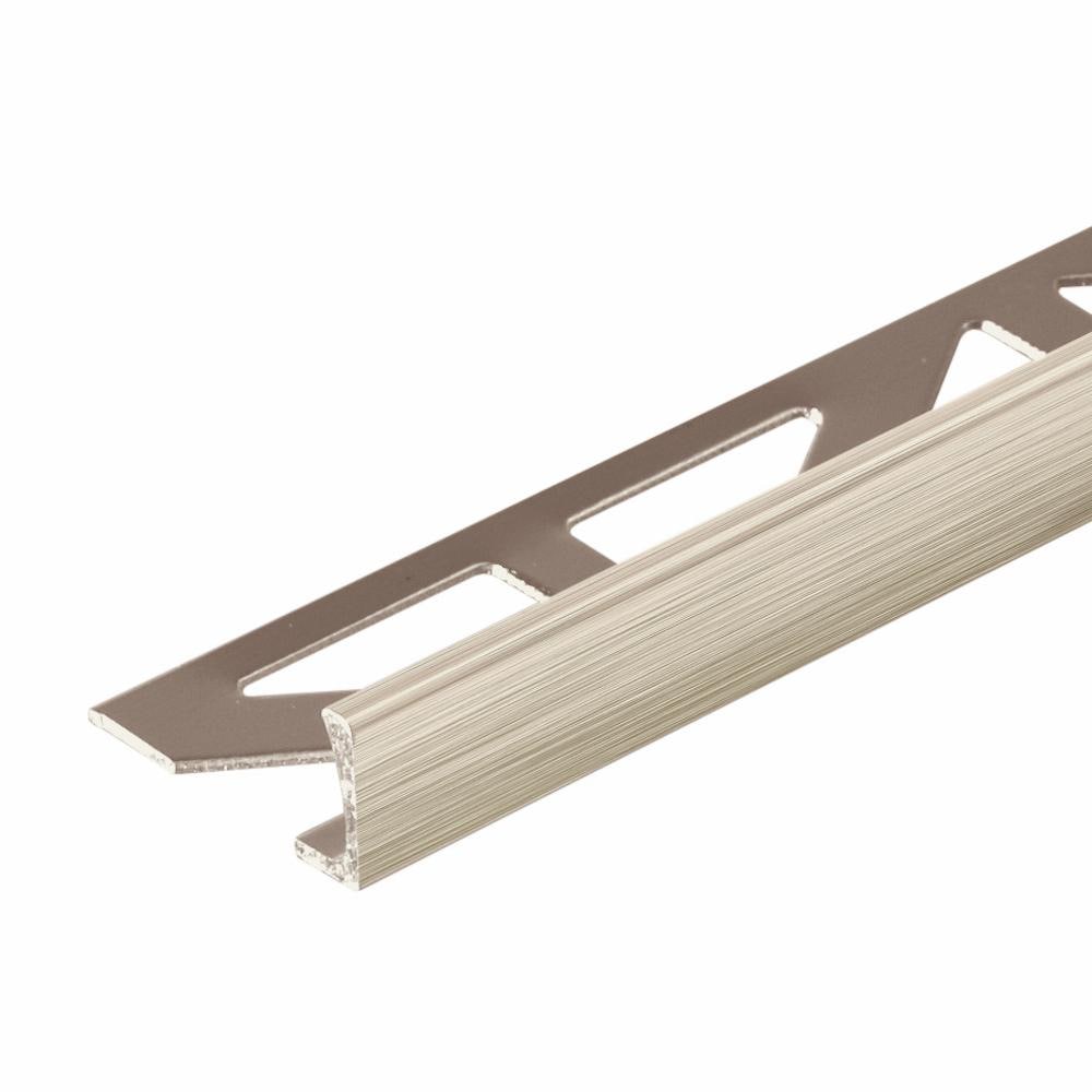 Dural Durosol L Angle 3/8" Tile Edge Trim, Brushed Nickel Tile Trim - BUILDMYPLACE