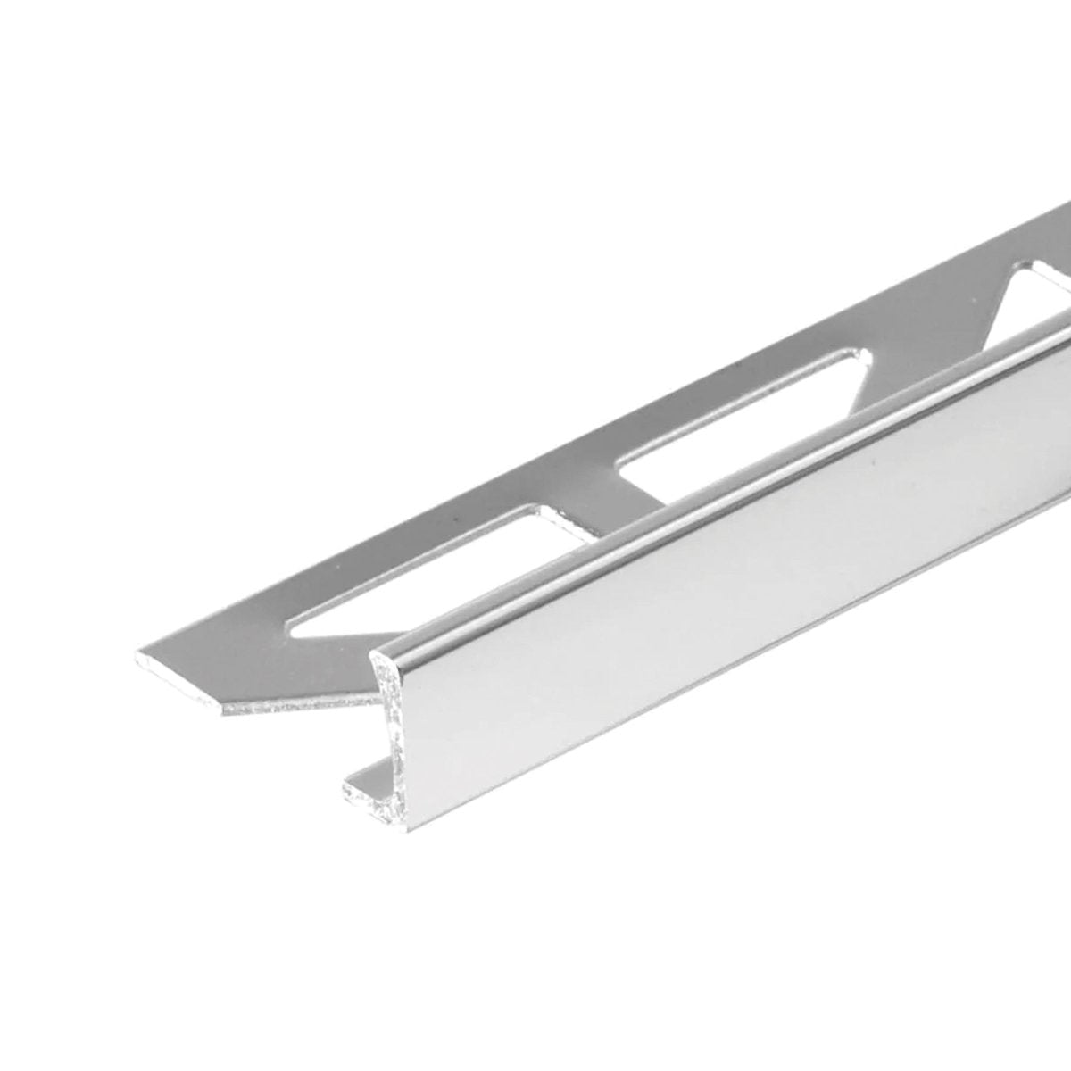 Dural Durosol Profile 1/2 in. Chrome Tile Trim, L Angle Metal Tile Edging Trim - BUILDMYPLACE