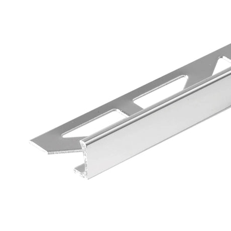 Dural Durosol Profile 1/2 in. Chrome Tile Trim, L Angle Metal Tile Edging Trim - BUILDMYPLACE