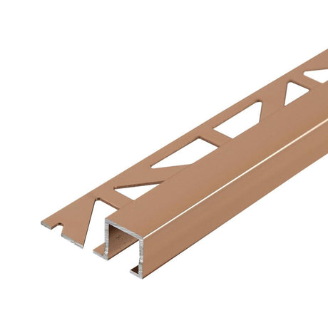 Dural Squareline Profile 11/32 in. Square Edge - Copper - Anodized Brushed - Tile edge Trim - BUILDMYPLACE