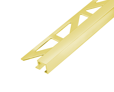 Dural Squareline Profile 11/32 in. Square Edge - Gold - High High Gloss Anodized - Tile edge Trim - BUILDMYPLACE