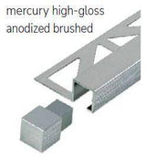 Dural Squareline Profile 11/32 in. Square Edge - Mercury - High Gloss Anodized Brushed - Tile edge Trim - BUILDMYPLACE