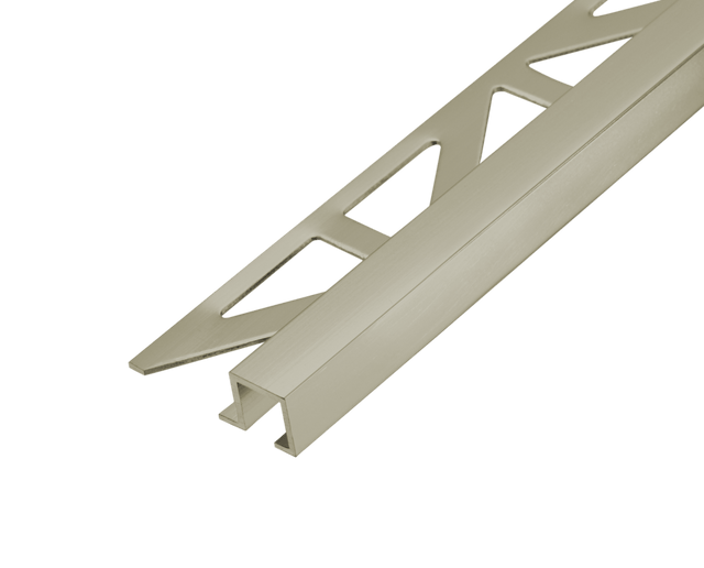 Dural Squareline Profile 11/32 in. Square Edge - Nickel - High Gloss Anodized - Tile edge Trim - BUILDMYPLACE