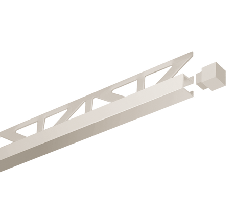 Dural Squareline Profile 11/32 in. Square Edge - Sand - Aluminum Powder Coated - Tile edge Trim - BUILDMYPLACE