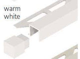 Dural Squareline Profile 11/32 in. Square Edge - Warm White - Aluminum Powder Coated - Tile edge Trim - BUILDMYPLACE