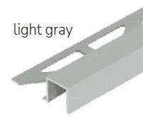 Dural Squareline Profile 7/16 in. Square Edge - Light Gray - Aluminum Powder Coated - Tile edge Trim - BUILDMYPLACE